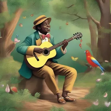 In the magical forest, a minstrel with a melodious voice entertained the inhabitants with enchanting folk songs.