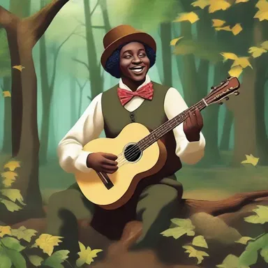 In the magical forest, a minstrel with a melodious voice entertained the inhabitants with enchanting folk songs.