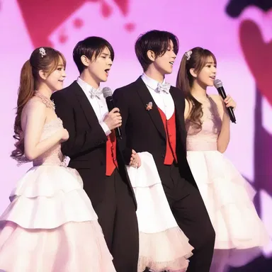 The performers minstrelled the love story through their anime-style singing.