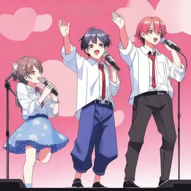 The performers minstrelled the love story through their anime-style singing.