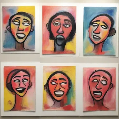 The artists minstrelled their emotions through their expressive artwork.