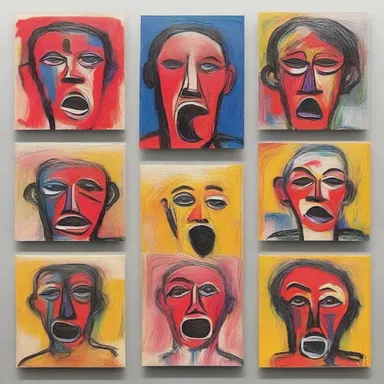 The artists minstrelled their emotions through their expressive artwork.