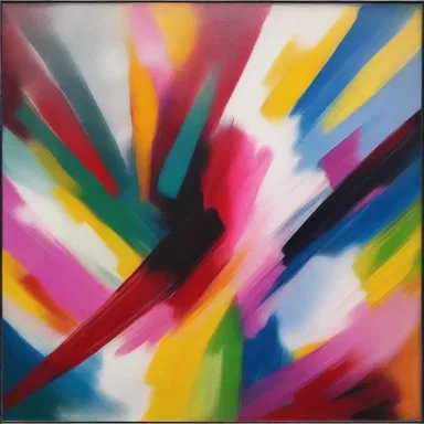 The artist used an experimental procedure in mixing different mediums to create a unique visual effect in the painting.