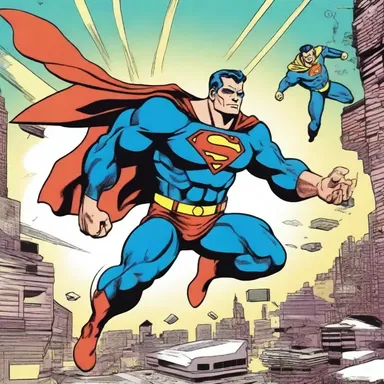 In the comic book, the superhero's ability to control orbital motion enables them to navigate swiftly through the air and defeat the villain.