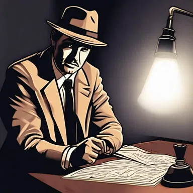 In the dark theater, the troubled detective brooded over the clues, determined to solve the mystery.