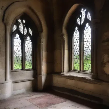 The large Gothic windows in the castle allowed for plenty of light, creating a cozy corner for the owner to brood in contemplation.