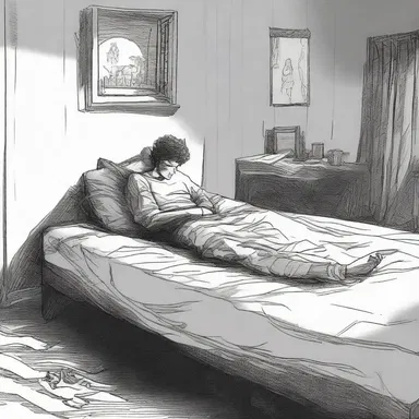 In the novel, the main character would often brood, sulking in his room and pouting at the injustices of the world.