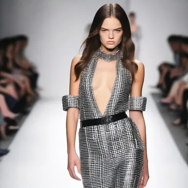 The pouting model on the runway seemed to brood, displaying her displeasure with the outfit she was wearing.