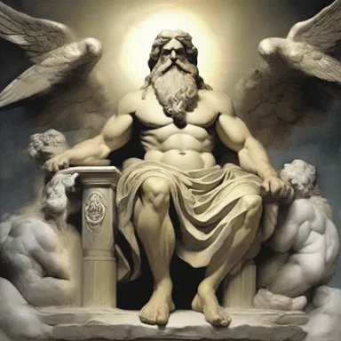 In Greek mythology, the god Zeus would sometimes brood over the mortals below, contemplating his next actions.