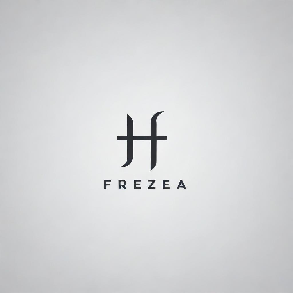 Create a modern and sleek logo containing the word 'Frezea Store'. The design should incorporate elements representative of a store and the color scheme should remain minimalistic and elegant.