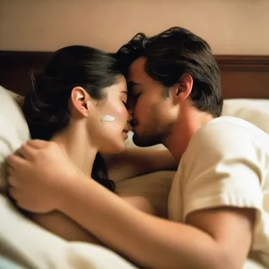 In the romantic movie, the couple's love is enhanced through the potentiation of two drugs that make them more emotionally receptive to one another.