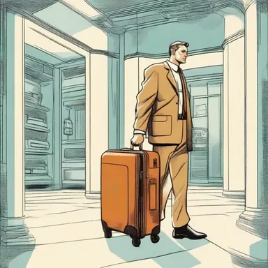 In the science fiction novel, the characters use advanced suitcases that can teleport instantly.