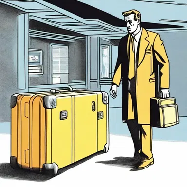 In the science fiction novel, the characters use advanced suitcases that can teleport instantly.