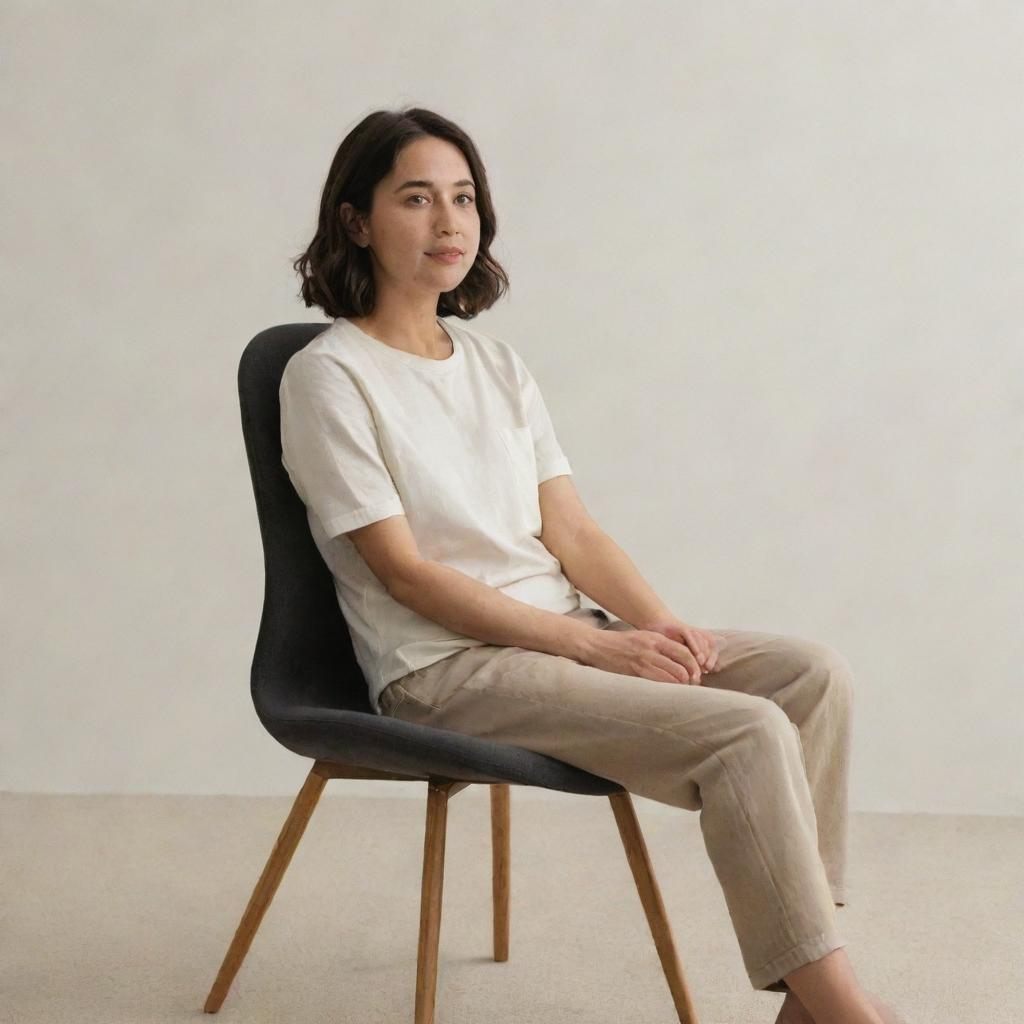 A person comfortably seated on a chair