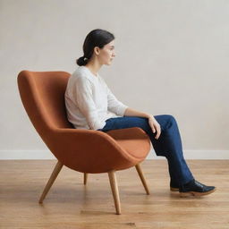 A person comfortably seated on a chair