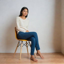 A person comfortably seated on a chair