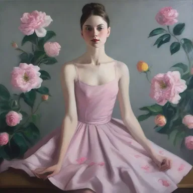 The artist intended to challenge societal norms by creating a series of paintings that masculinised traditional feminine subjects such as flowers and ballet dancers.