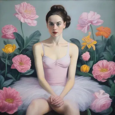 The artist intended to challenge societal norms by creating a series of paintings that masculinised traditional feminine subjects such as flowers and ballet dancers.