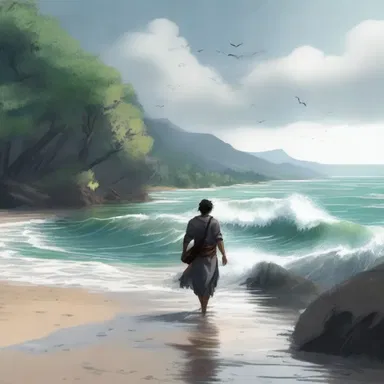 The protagonist had to find a way to protect himself from the rising tide that would eventually inundate the island.