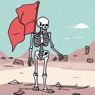 Why did the skeleton bring a red flag to the party? Because he had a bone to pick with everyone!