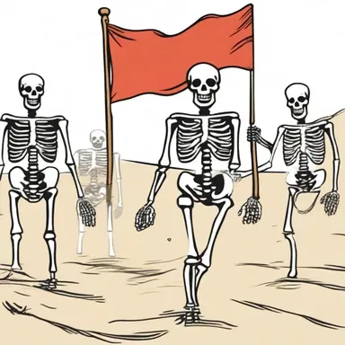 Why did the skeleton bring a red flag to the party? Because he had a bone to pick with everyone!