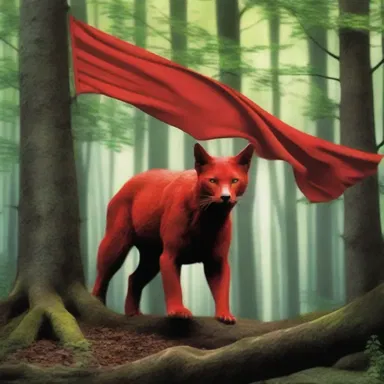 In the enchanted forest, the sight of a red flag on a mystical creature indicated danger lurking nearby.