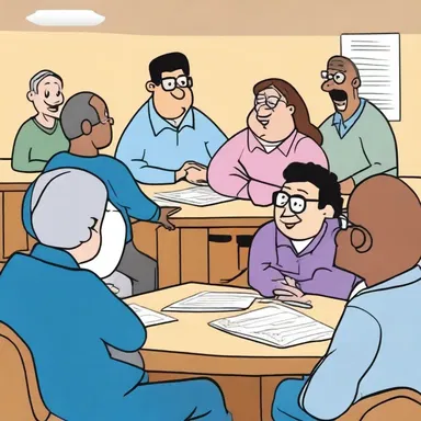 In the cartoon town meeting, all the beloved characters came together to discuss important issues and make decisions for their community.