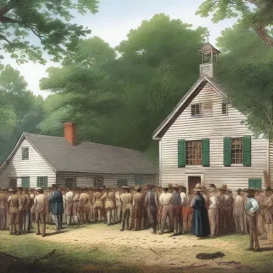 During the American Revolution, a crucial town meeting was held where the community debated whether to join the fight for independence or remain loyal to the British Crown.