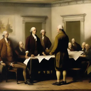 The signing of the Declaration of Independence was a town meeting where the inhabitants of the town came together to discuss and decide upon important matters.