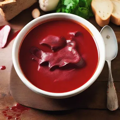 The mild-tasting soup suddenly turned into a horrifying concoction of blood and flesh.