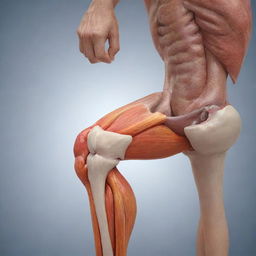 A 3D illustrated concept of joint health, showing vividly colored, strong and healthy human knee and elbow joints, to illustrate the importance of maintaining good joint health.