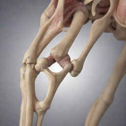 A photo-realistic rendering of healthy human knee and elbow joints, demonstrating the integrity and structure of the joints, ligaments and surrounding muscles.