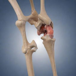 A photo-realistic rendering of healthy human knee and elbow joints, demonstrating the integrity and structure of the joints, ligaments and surrounding muscles.