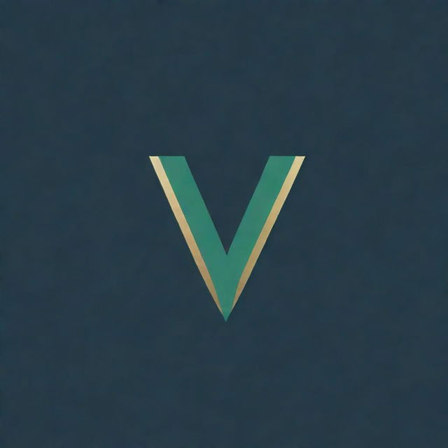 Generate a sophisticated Virturize logo featuring an uppercase modern sans-serif font. Accentuate the 'V' with an upward arrow symbolizing ascension. The color palette will balance deep blues or greens with a hint of gold or silver. Ensure consistent spacing for a polished look.