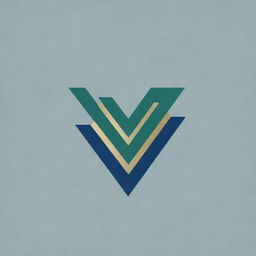 Generate a sophisticated Virturize logo featuring an uppercase modern sans-serif font. Accentuate the 'V' with an upward arrow symbolizing ascension. The color palette will balance deep blues or greens with a hint of gold or silver. Ensure consistent spacing for a polished look.