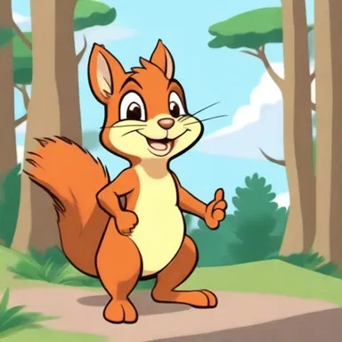 The protagonist of the cartoon was an overambitious squirrel who constantly got into trouble because of his grandiose plans.