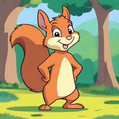 The protagonist of the cartoon was an overambitious squirrel who constantly got into trouble because of his grandiose plans.