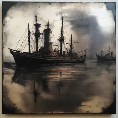 The artist used sulphuric acid to create an etching on a metal plate.