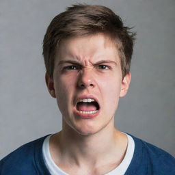 A 20-year-old individual expressing intense anger