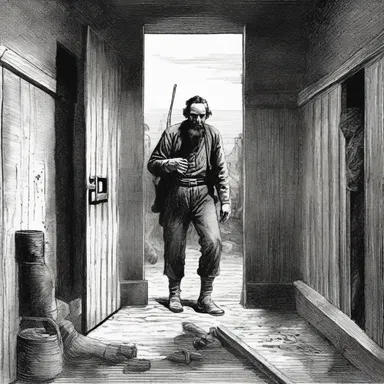 In the classic novel, the protagonist found himself unjustly imprisoned and forced inside the dark confines of the wagon, filled with other convicts.