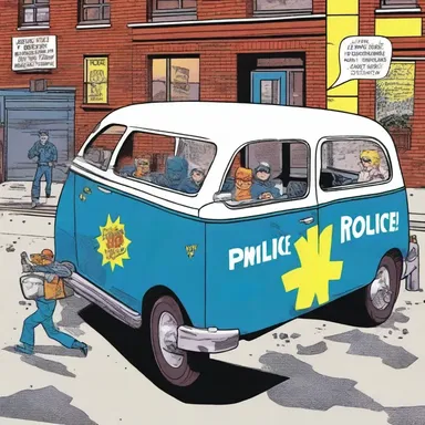 In the superhero comic book series, the police wagon was specially modified to handle super-powered criminals, equipped with restraints and dampening technology.