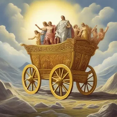According to Greek mythology, the gods descended from Mount Olympus in a golden wagon.