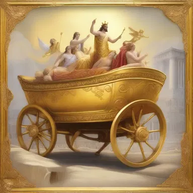According to Greek mythology, the gods descended from Mount Olympus in a golden wagon.