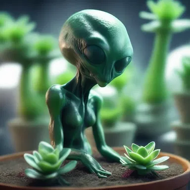 In the science fiction novel, the alien creatures are described as succulent beings full of mysterious juice.
