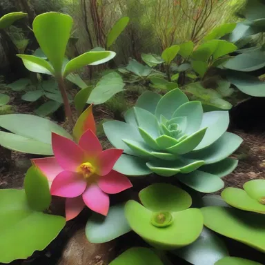 The poet used vivid imagery to describe the succulent vegetation of the tropical rainforest, emphasizing its abundance of juice.