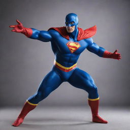 Superhero named 'Jafung' in a dynamic action pose, with a glossy and vibrant costume, portraying strength and power.