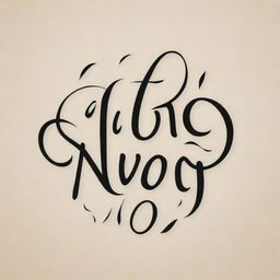 Create a calligraphy design of the words 'info nyore' with intricate and flowing letters