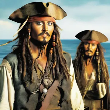 The movie 'Pirates of the Caribbean' depicts the adventures of Captain Jack Sparrow, a humorous and cunning pirate.