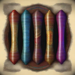 A digital art depiction of a unique quiver, seemingly ordinary on the outside but housing an extradimensional pit within