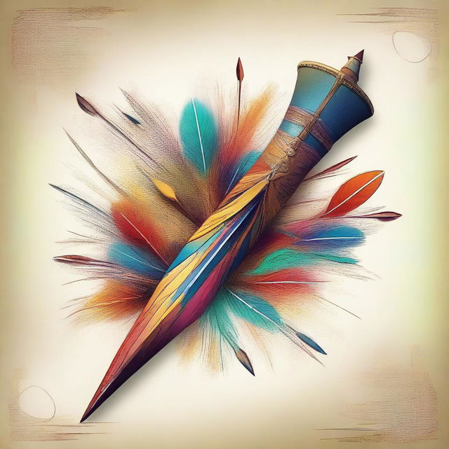 A digital art illustration of an extraordinary arrow quiver